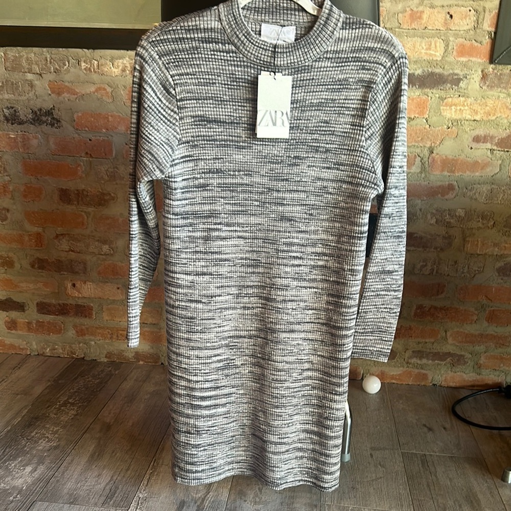 Zara Black and White Knit Dress